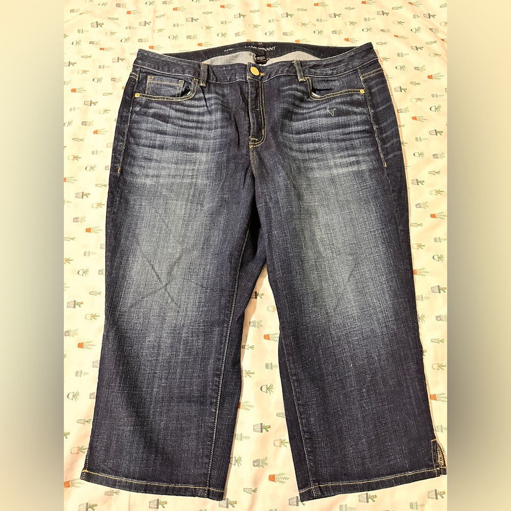 Lane Bryant Dark Blue Straight Leg crop Jeans